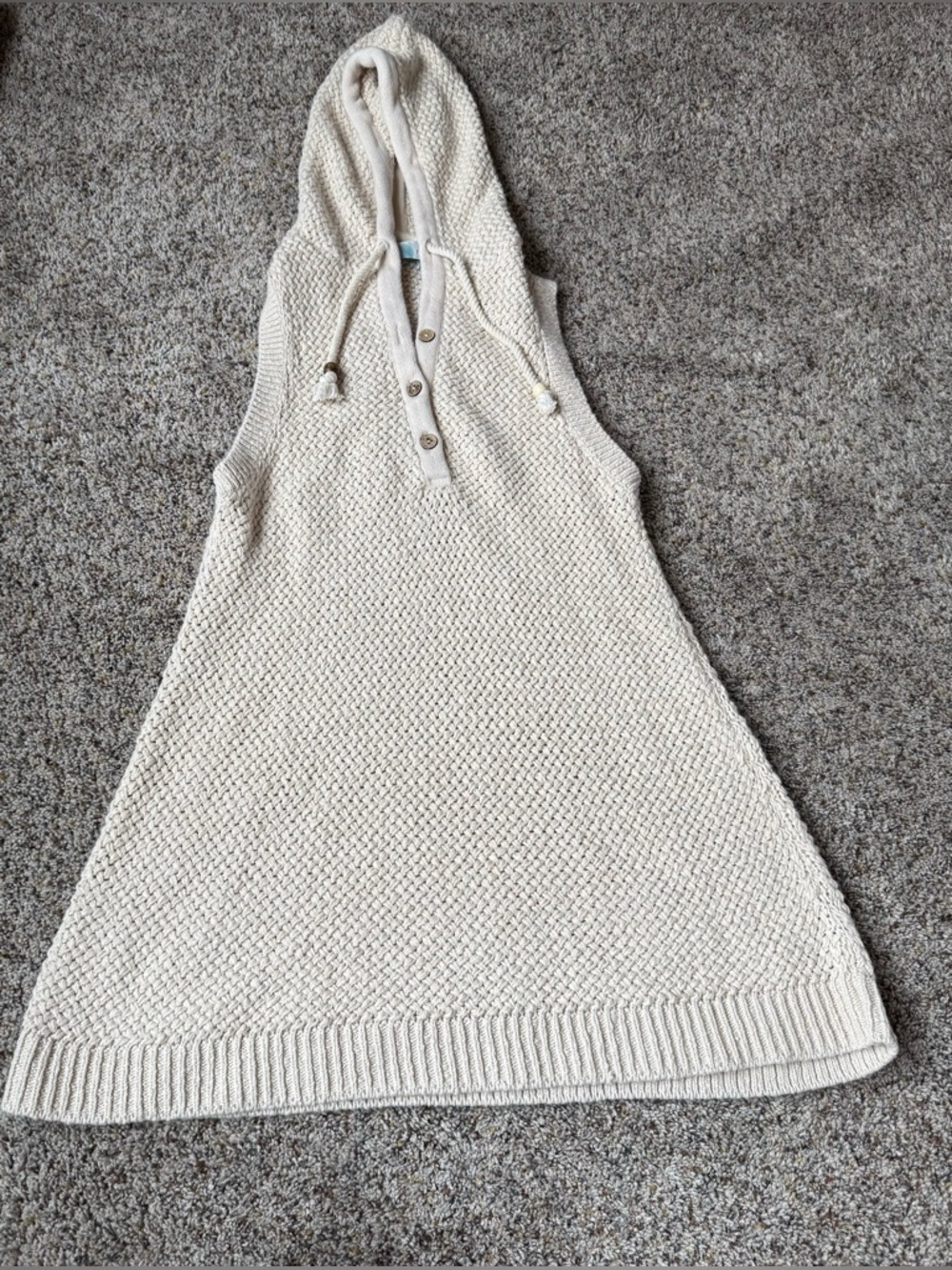 Women’s Hooded Knit Swim Coverup - Cream